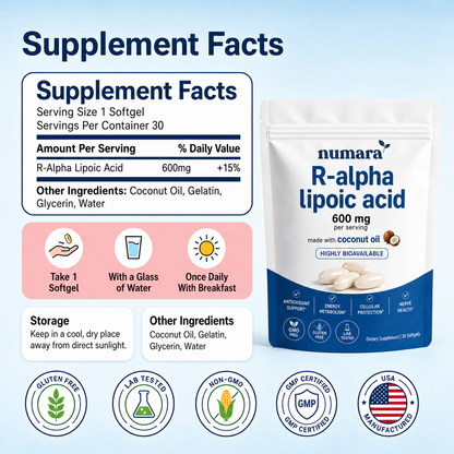 Max Potency R-Alpha Lipoic Acid 600mg - Nerve Support