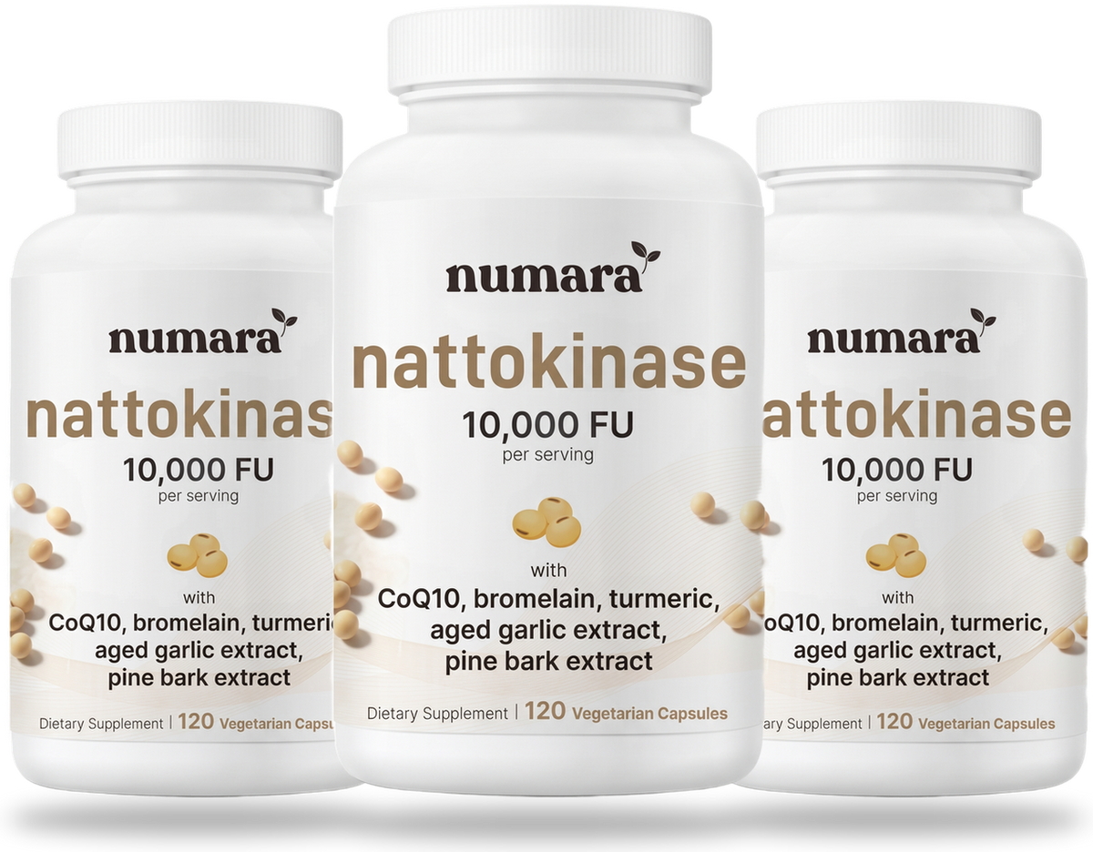 Three Numara Nattokinase bottles
